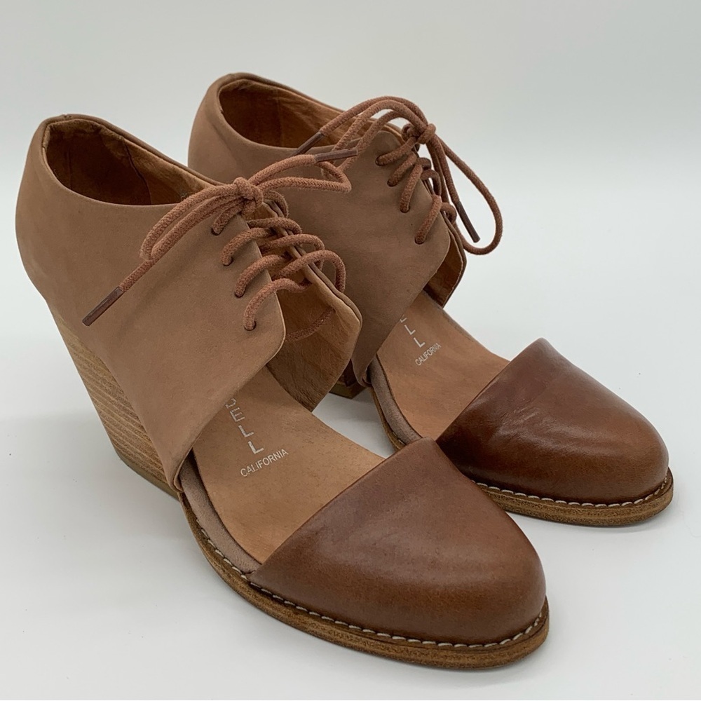 Jeffrey Campbell Brown Leather Pumps with Chunky Heel